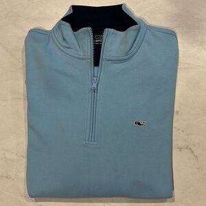 Vineyard Vines Men's Sky Blue Zip-Up Sweater